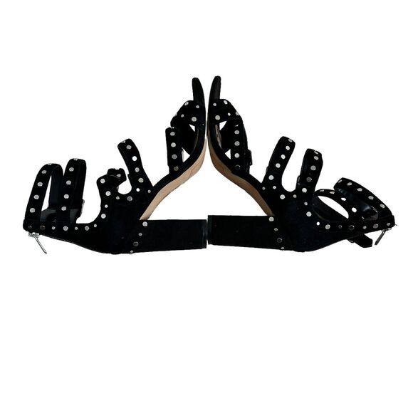 Sam Edelman Women's Size 9M York Sandal Black Suede Studded Block Heel - Picture 5 of 7